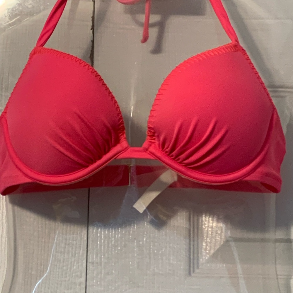 Victoria’s Secret The Gorgeous Bikini Top 34B Push Up Hot Pink